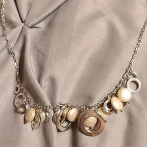 Silver and pearl necklace